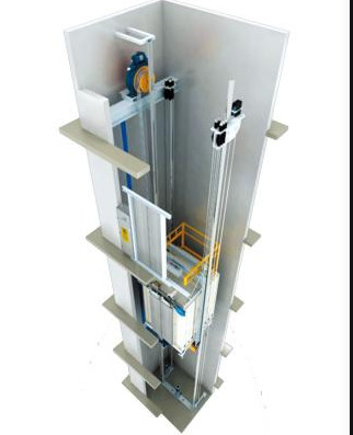 7 elevador da tração das pessoas 400KG MRL dos elevadores 4 do MRL da tela da polegada